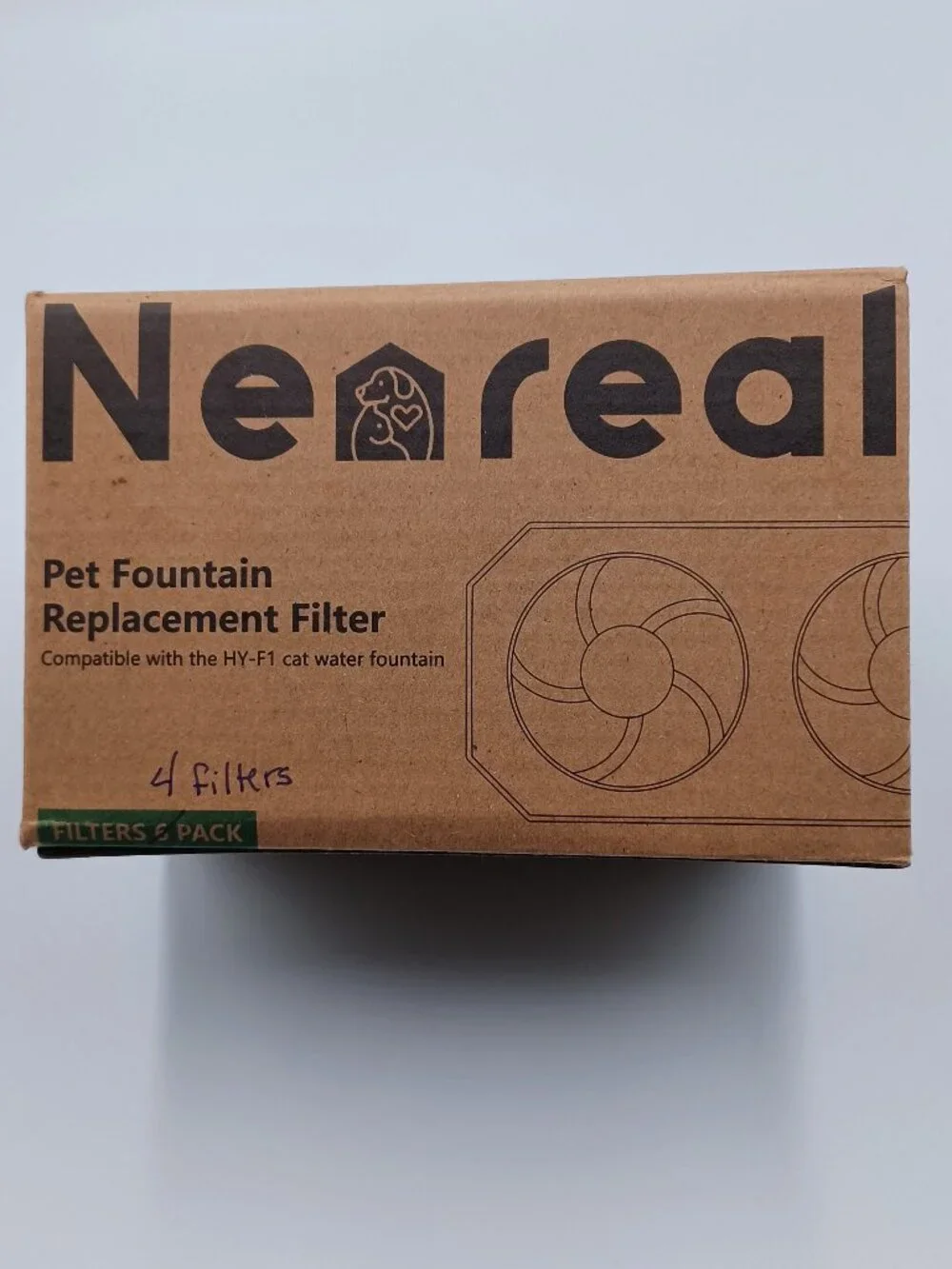Neareal Replacement Filters and Pre-Filter Sponges for 108 oz Pet Fountain (4)